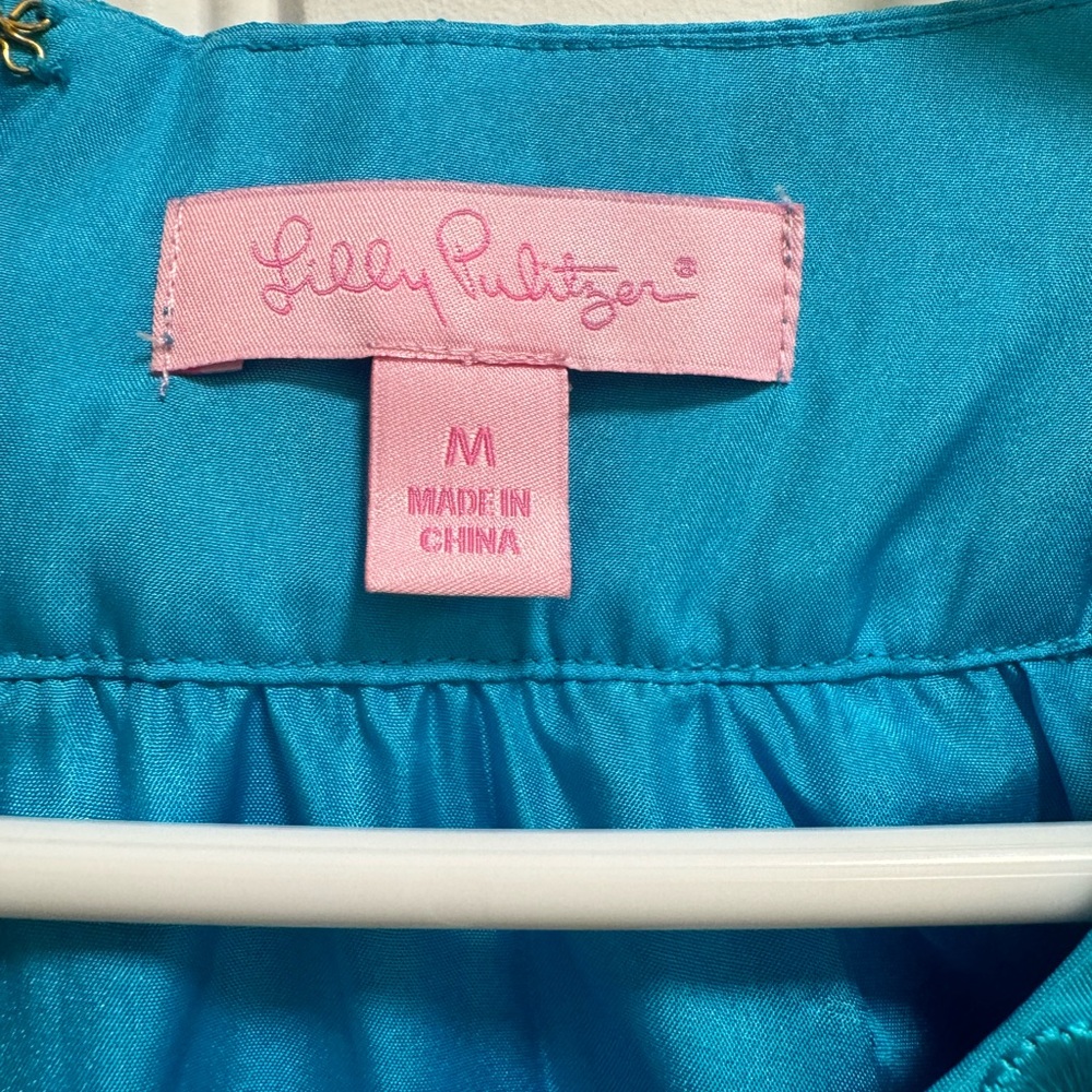 Lilly Pulitzer Turquoise Dress Size M - Picture 2 of 5